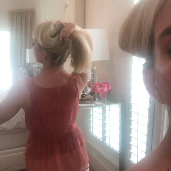 LC Laura Conrad Ruffle Top Coral Orange Small - Picture 6 of 6